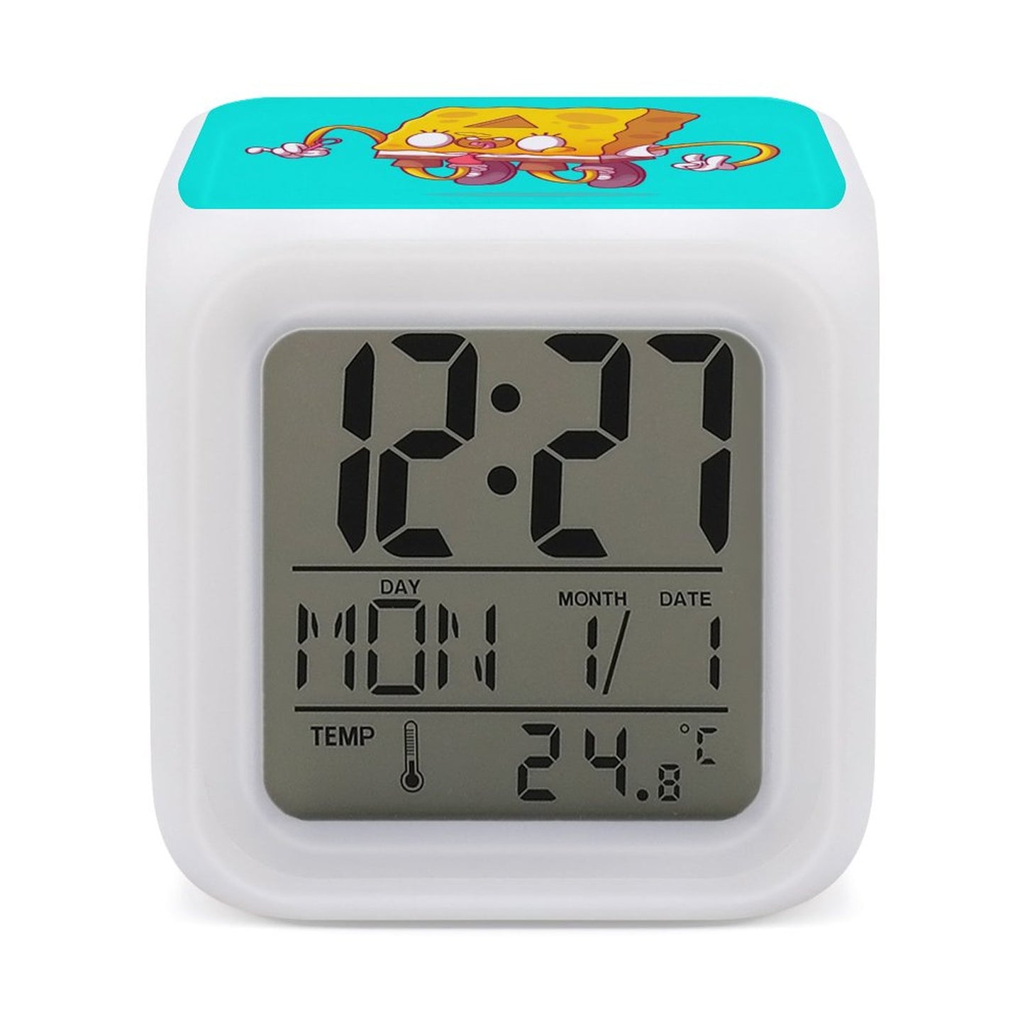 Reloj Despertador Cubo LED Personalizado | Fotos y 7 Colores