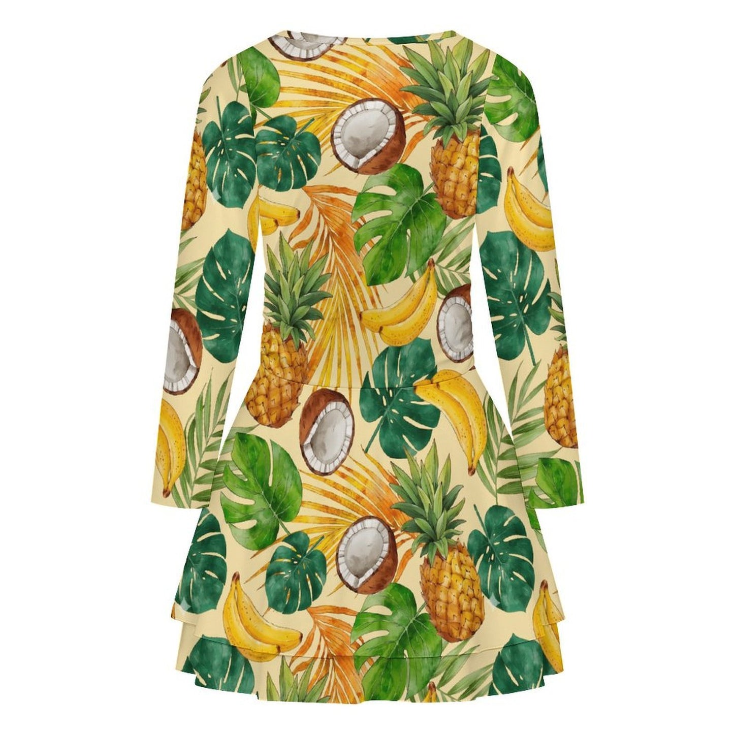 Vestido Mini para Mujer con Escote Cuadrado y Volante en Dobladillo de Leche de Seda