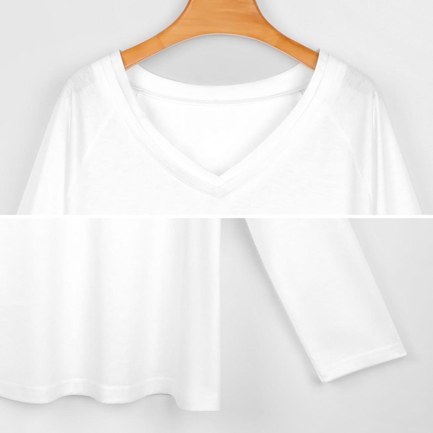 Playera Oversize Manga Larga Cuello V Doble | Personalizable y Tallas Extra
