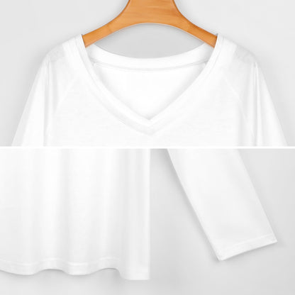 Playera Oversize Manga Larga Cuello V Doble | Personalizable y Tallas Extra