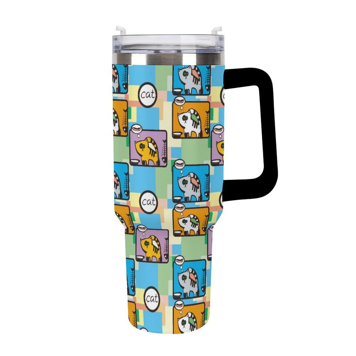 Vaso Térmico de 40 oz de Acero Inoxidable Personalizado con Asa y Popote