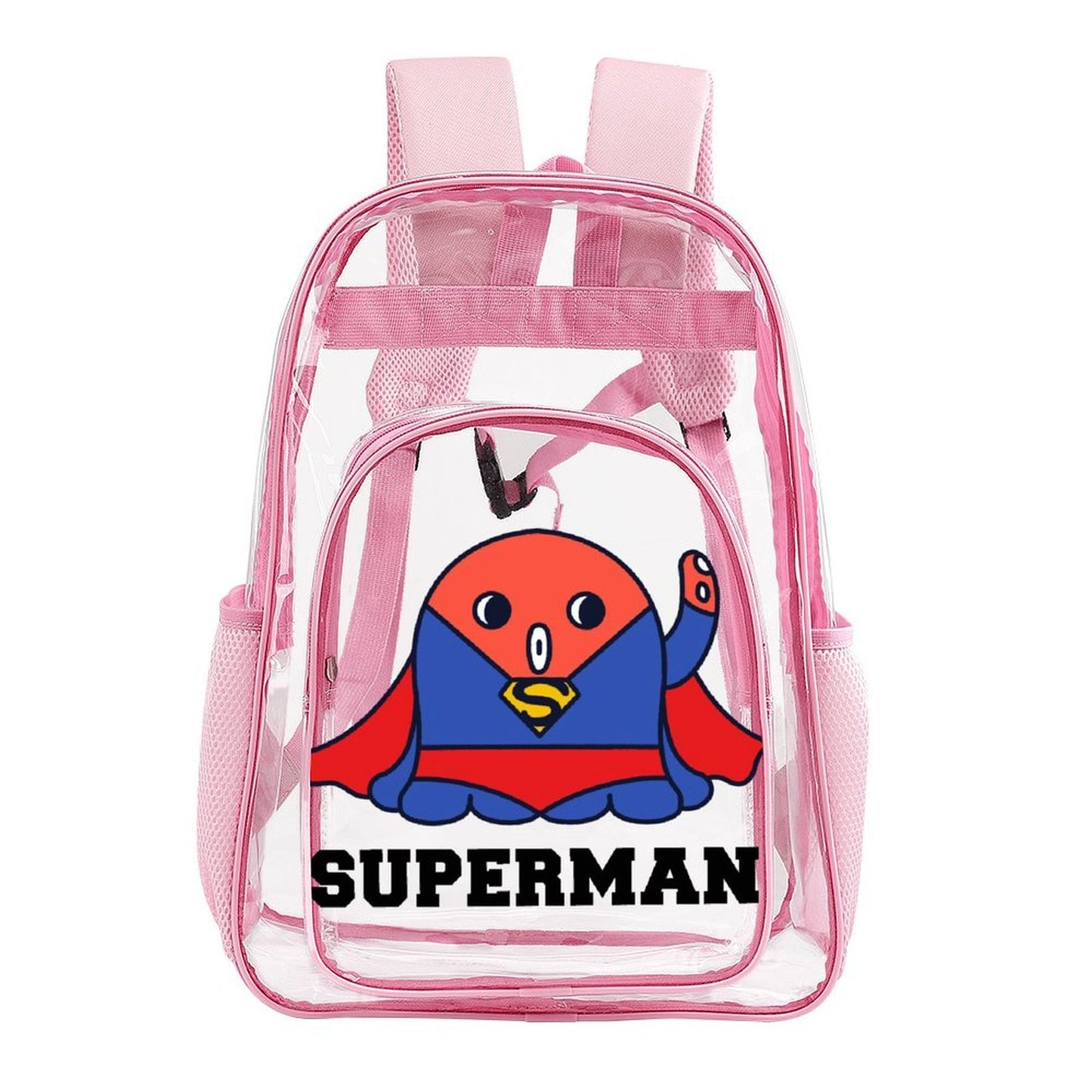 Mochila Transparente con Bolsillo de Malla Personalizable UV