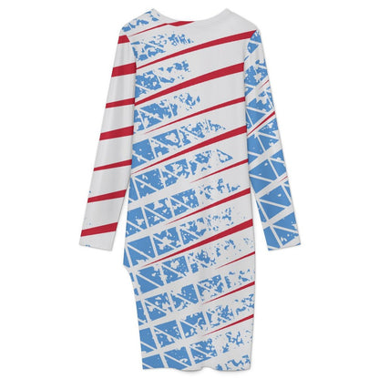 Slit Dress Stripe Line Pattern