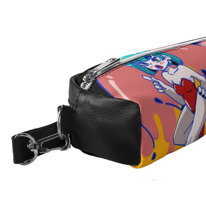 Estuche de Piel Litchi Personalizado | Lapicera y Cosmetiquera Doble Capa