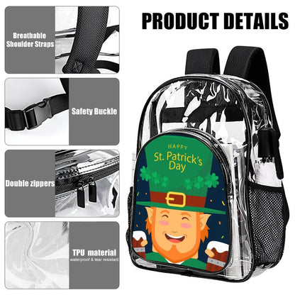 Mochila Transparente Personalizada de PVC con Bolsillo Lateral de Malla