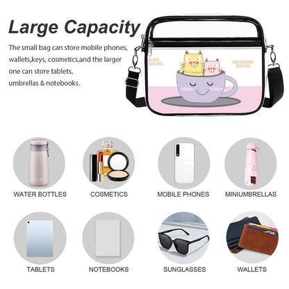 Bolsa Cruzada Transparente PVC Personalizable con Impresión UV