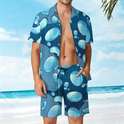 Pijama de Satén Personalizado para Hombre con Manga Corta y Short