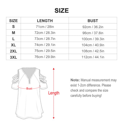 Blusa Larga con Cierre y Hombros Descubiertos Personalizada
