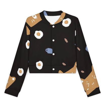 Open-front Short Jacket Cat，black，eggs