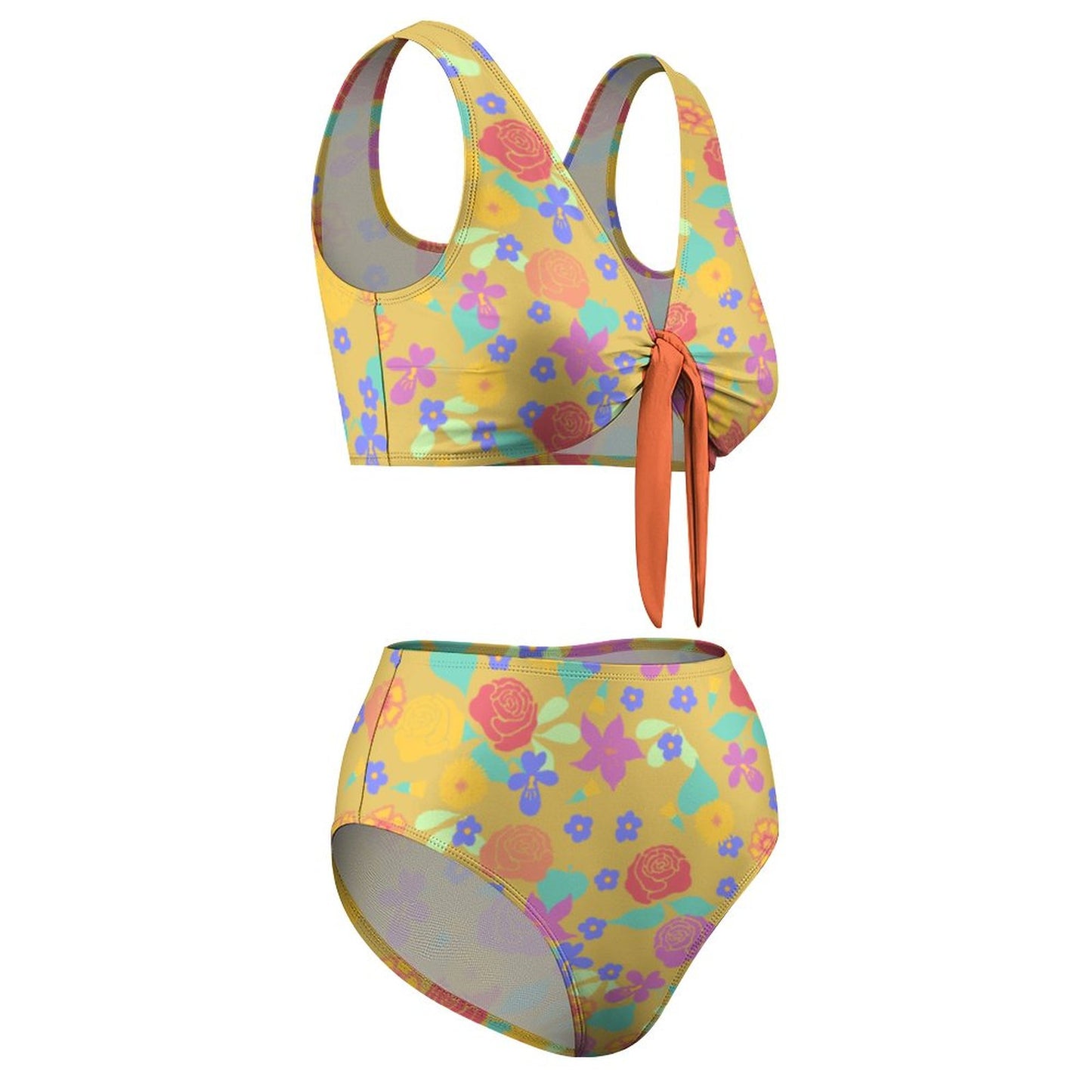 Bikini Talle Alto Personalizado | Conjunto Vintage con Nudo Frontal