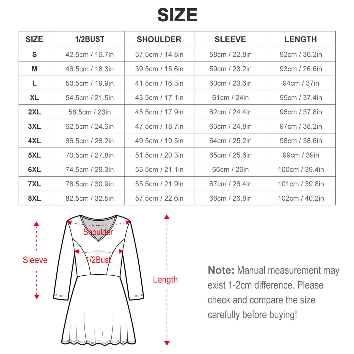 Vestido Tallas Extras Cuello V | Moda Plus Size S-8XL Personalizada