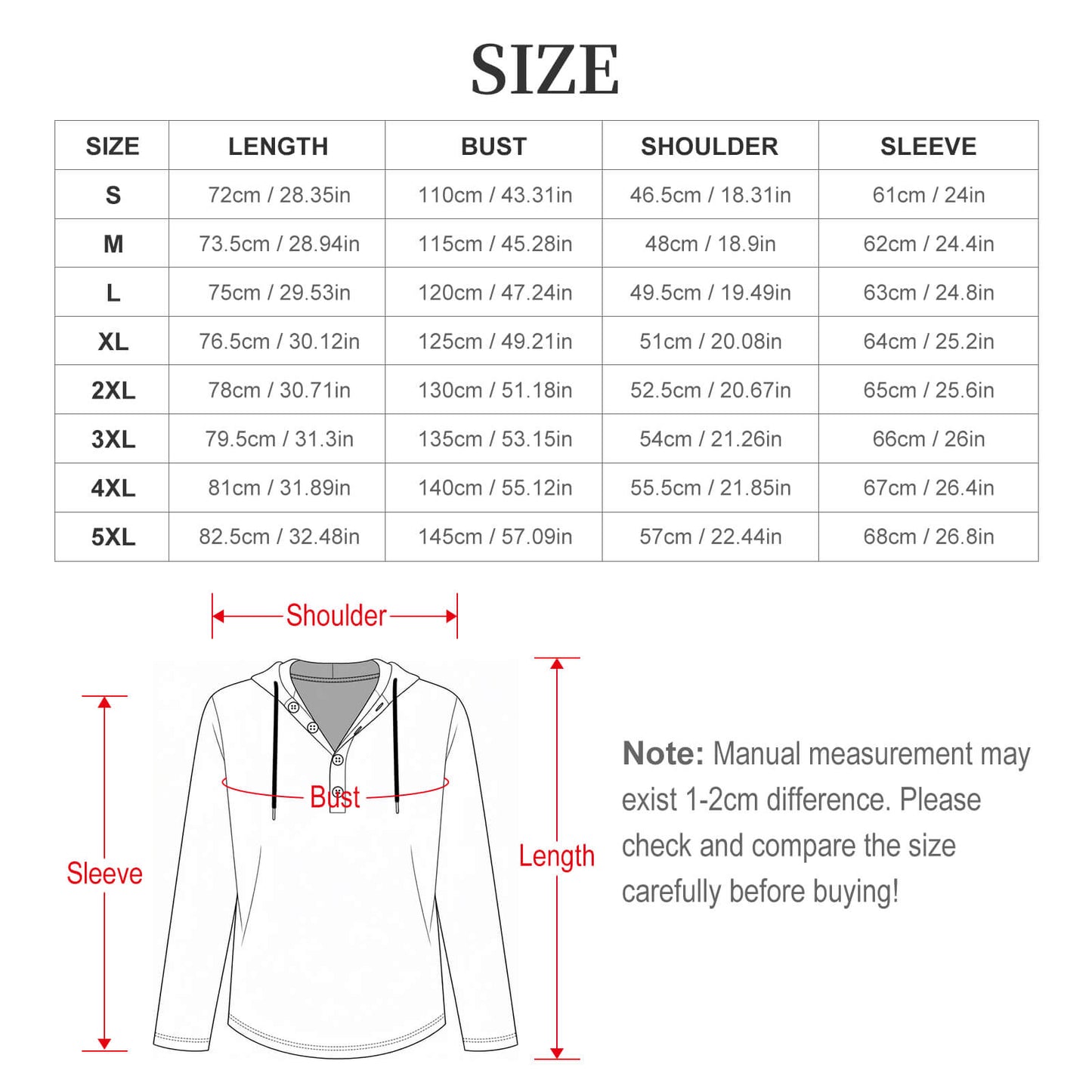 Button Hooded Sweatshirt Colored Plants, Leaves