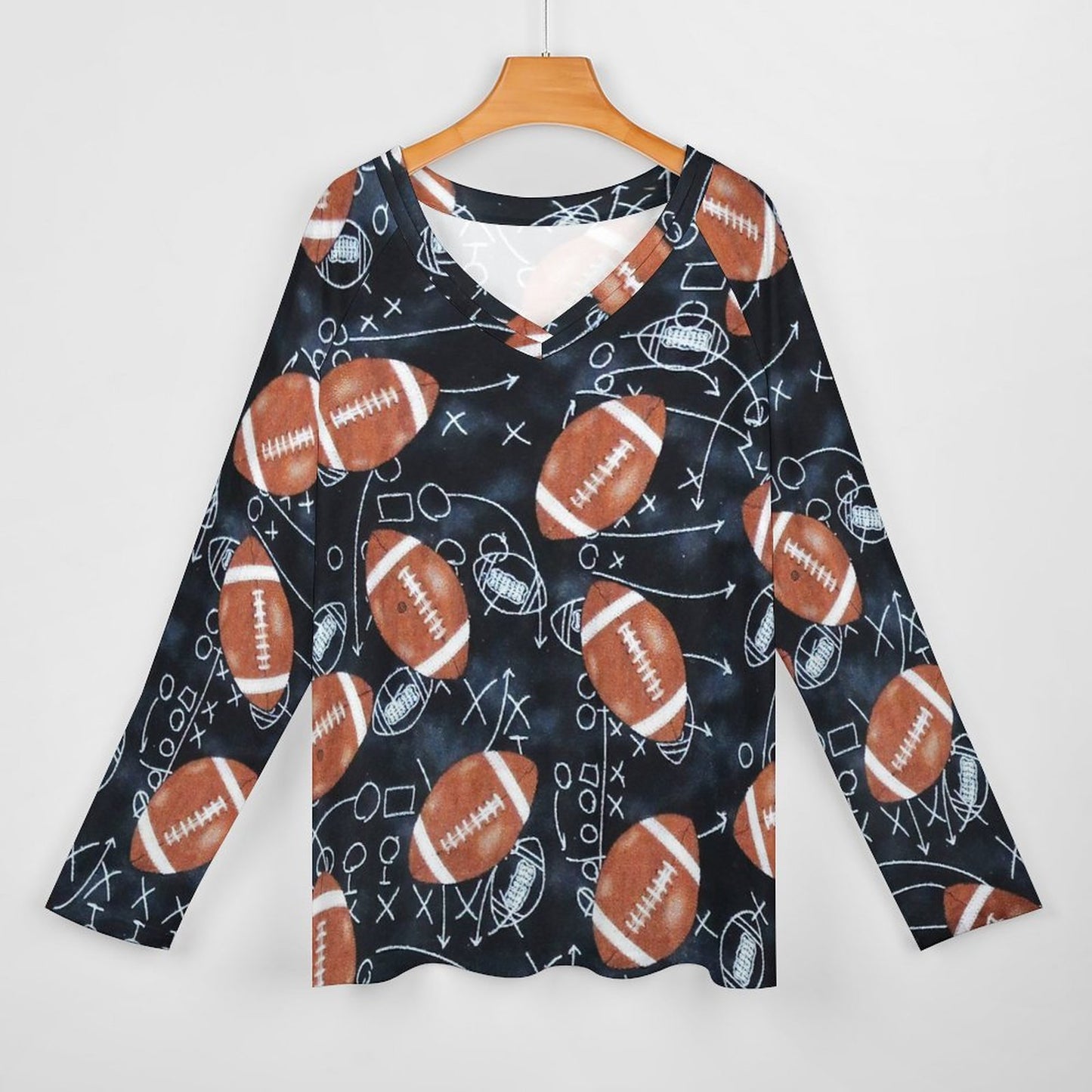 Playera Oversize Manga Larga Personalizada | Cuello V Doble | Tallas S-5XL