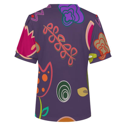 Camiseta para Dama con Escote en V y Mangas Abullonadas en Tela Texturizada con Estampado Personalizado