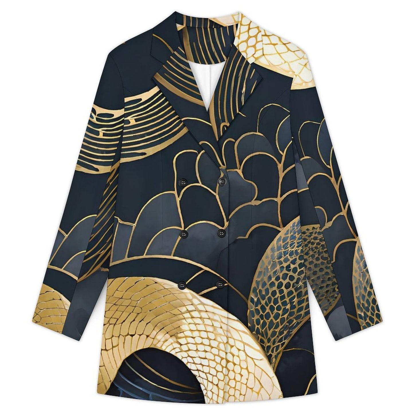 Vestido Blazer Personalizable con Doble Botonadura para Mujer