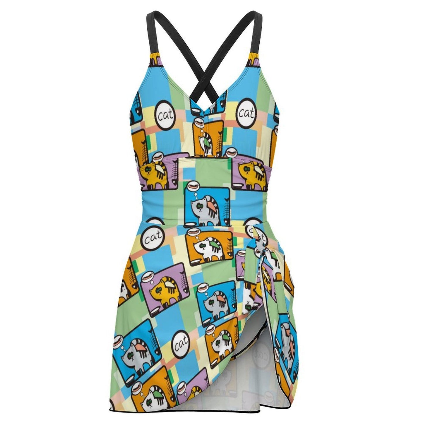 Traje de Baño Tipo Vestido con Pantaloncillo Integrado y Amarres Laterales, Personalizable