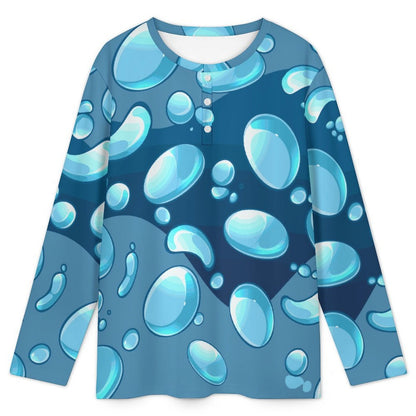 Men's Sleepwear Set Blue Water Droplets
