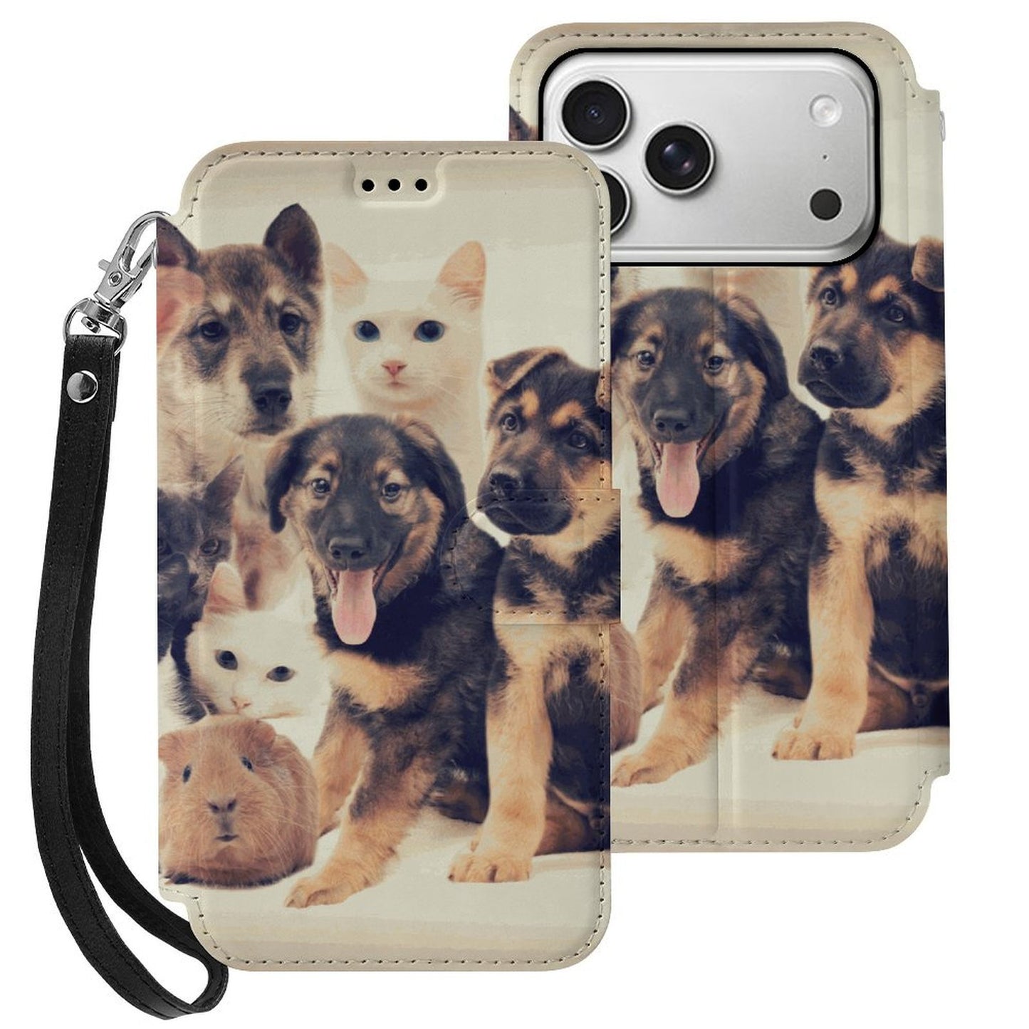 Funda de Piel con Tapa Personalizada para iPhone 17 con Ranuras para Tarjetas