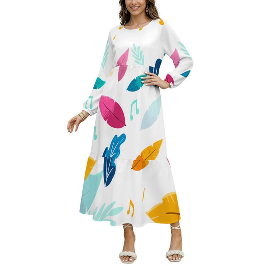 Vestido Largo Personalizado para Mujer con Manga Raglan y Corte Babydoll
