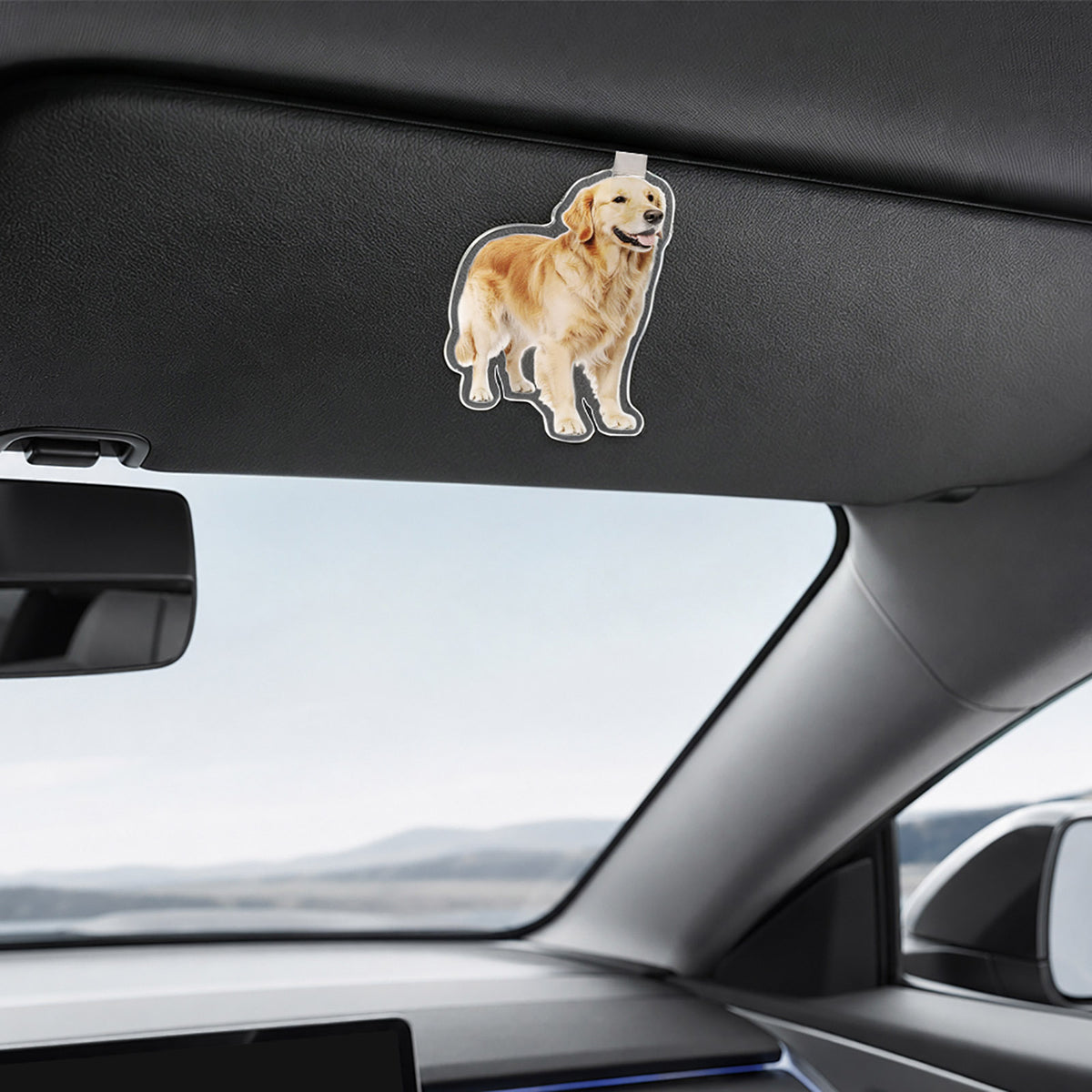Clip Personalizado para Visera de Auto - Organizador de Acrílico con Tu Foto