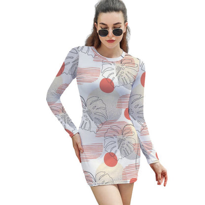 Minivestido Ajustado Personalizado | Manga Larga y Estampado