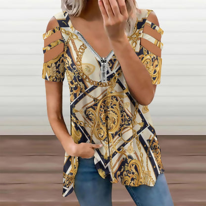 Blusa Túnica Hombros Descubiertos con Cierre | Top Personalizable