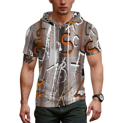 Sudadera con Capucha de Manga Media en Tela Texturizada con Estampado Personalizado