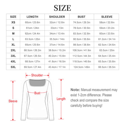 Blusa Personalizable de Manga Larga con Cuello Cuadrado para Mujer