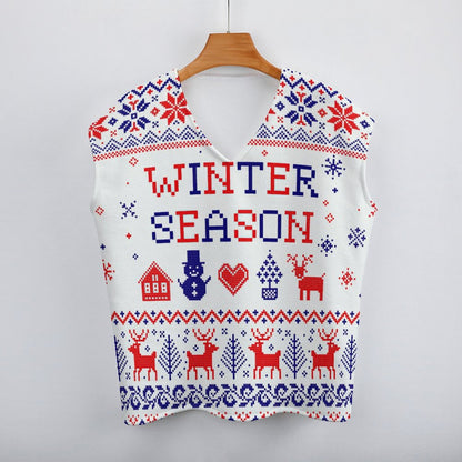 Chaleco de Punto Cuello V | Sweater Vest Oversize Mujer S-2XL