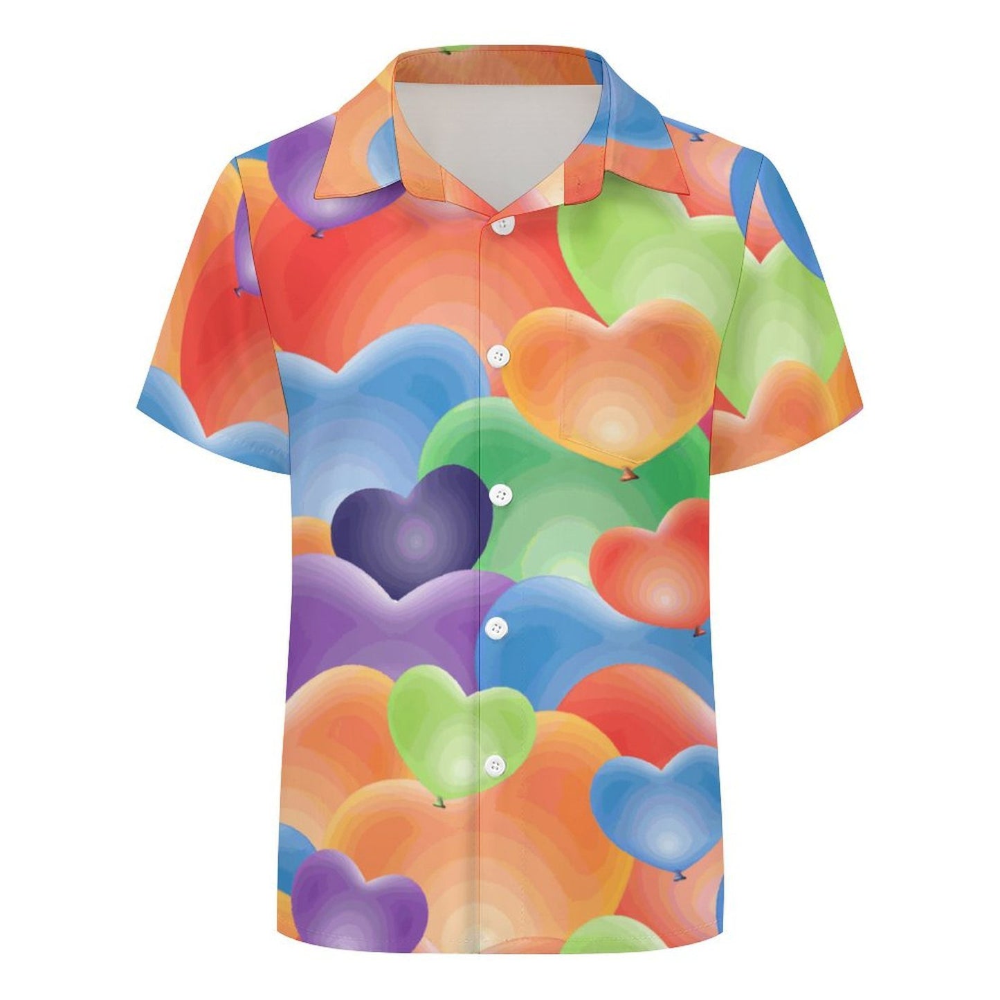 Children's Short Sleeved Shirt Color Heart Pattern