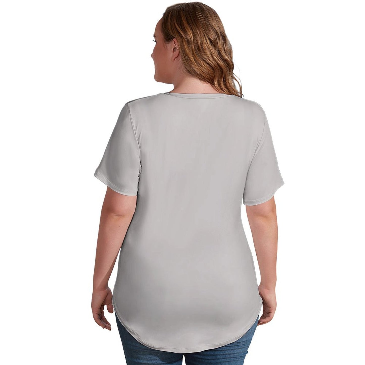 Playera Holgada Cuello en V Personalizada | Corte Relajado para Mujer