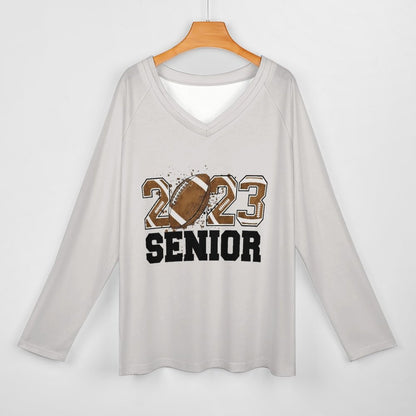 Playera Oversize Manga Larga Cuello V Doble | Personalizable y Tallas Extra