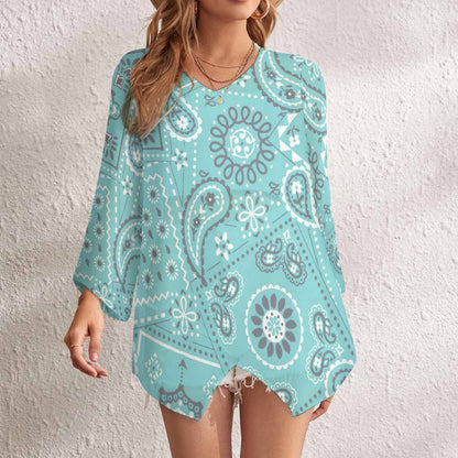 Blusa Chiffon Manga Larga Transparente | Top Playa Boho