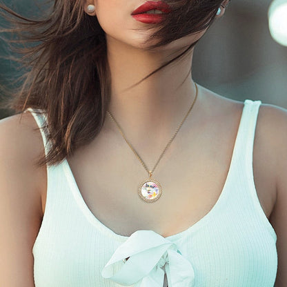 Collar Personalizado con Foto y Pedrería | Medalla Brillante