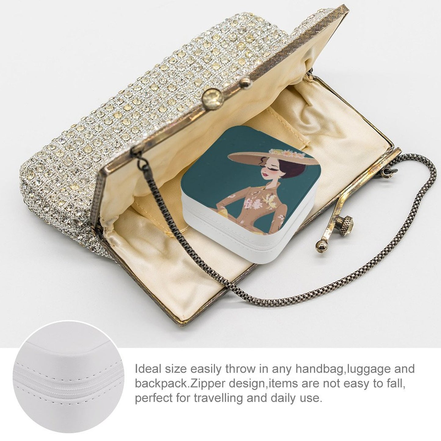 Joyero de Viaje Personalizado | Mini Organizador Portátil PU | Regalo Mujer