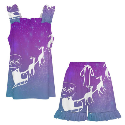 Pijama con Volantes y Short Personalizable para Mujer, Tallas S a 5XL