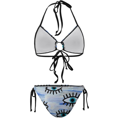 Bikini de Lazos Ajustable con Fruncido | Traje de Baño Personalizable