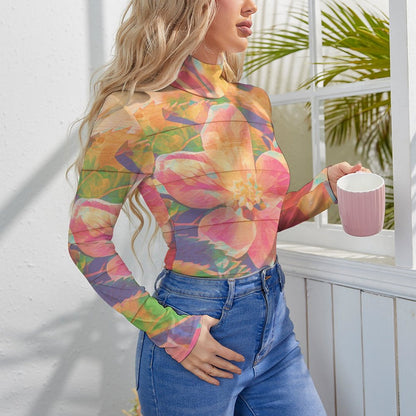 Body Personalizado Manga Larga Cuello Alto | Leotardo Mujer Spandex