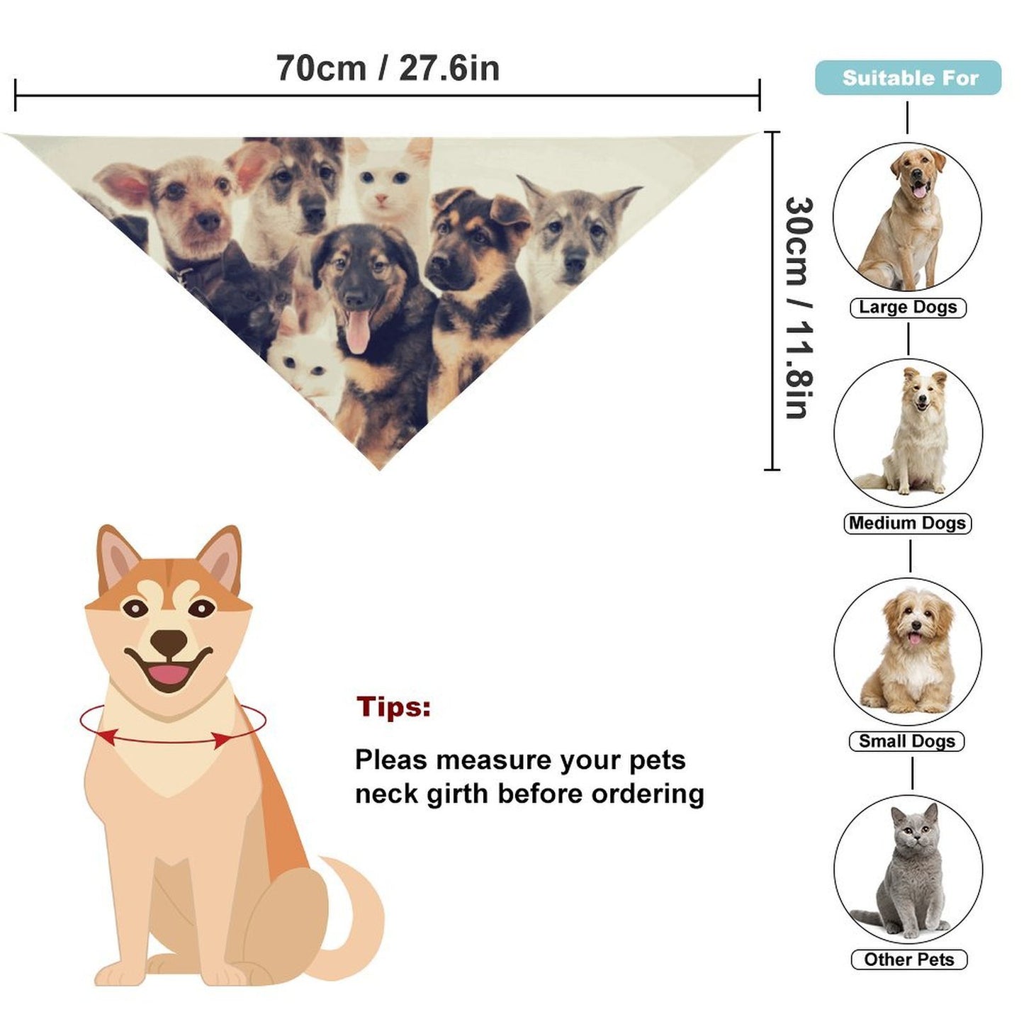 Bandana Personalizada para Mascotas | Pañoleta Triangular Ligera