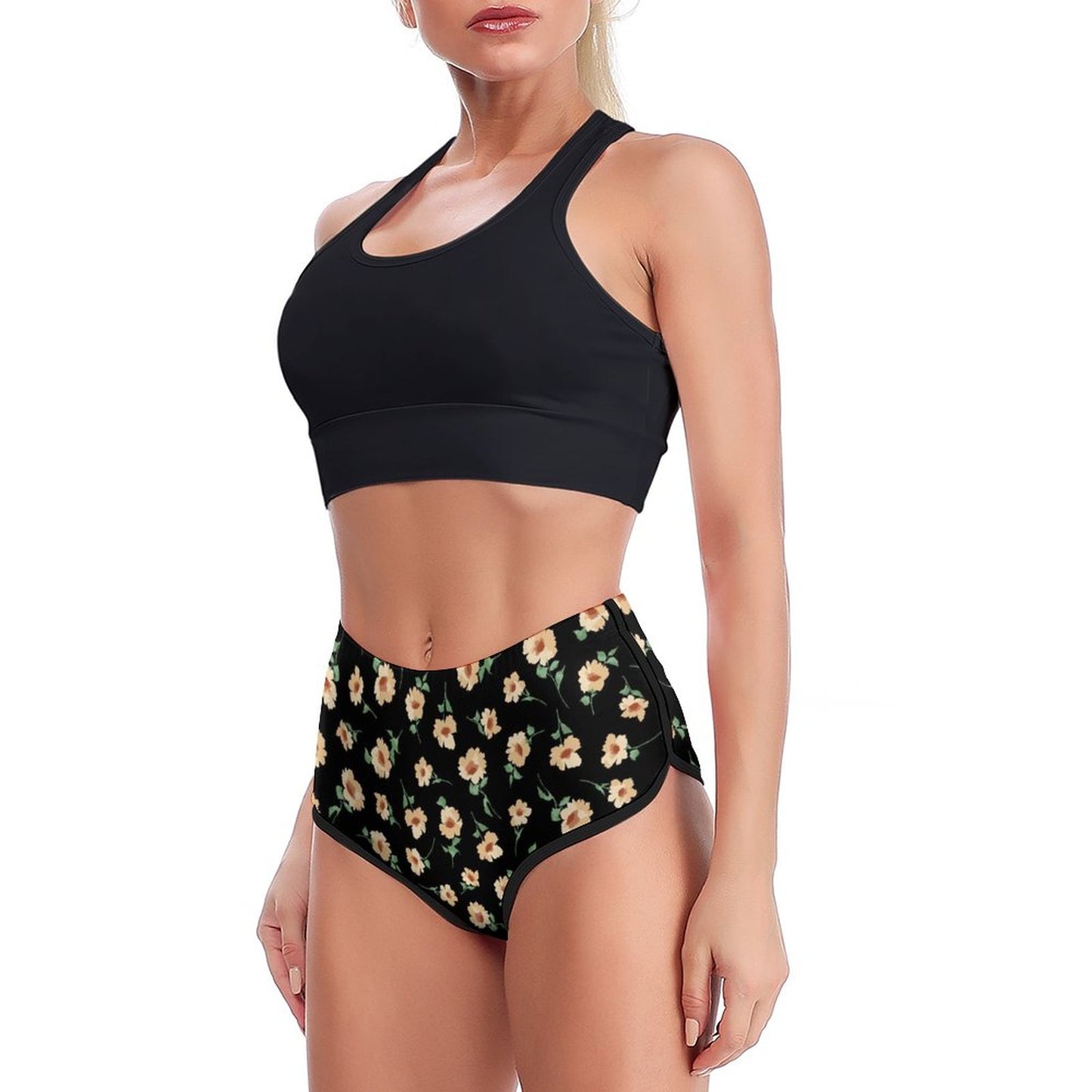 Shorts de Yoga de Tiro Alto Personalizados | Estampado Completo para Entrenamiento