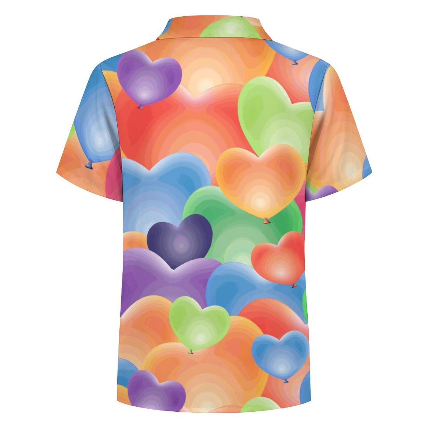 Children's Short Sleeved Shirt Color Heart Pattern