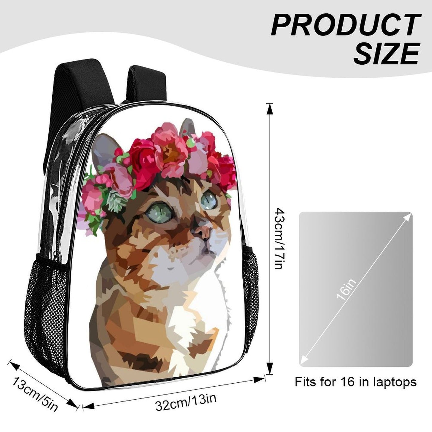 Mochila Transparente Personalizada de 17 Pulgadas para Uso Rudo