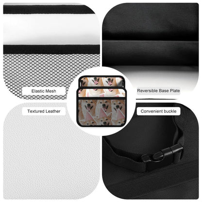 Organizador para asiento de auto personalizable en piel sintética PU con bolsillo de malla