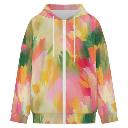 Sudadera con Capucha y Cierre Completo para Mujer en Tela Aireada Personalizable