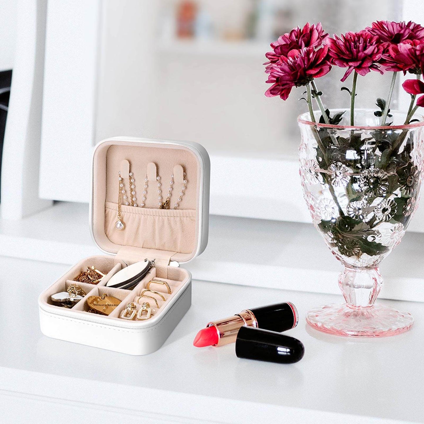 Joyero de Viaje Personalizado | Mini Organizador Portátil PU | Regalo Mujer