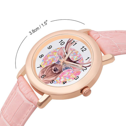 Reloj de Mujer Personalizado | Correa de Cuero Rosa