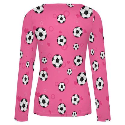 Blusa Personalizable de Manga Larga con Cuello Cuadrado para Mujer