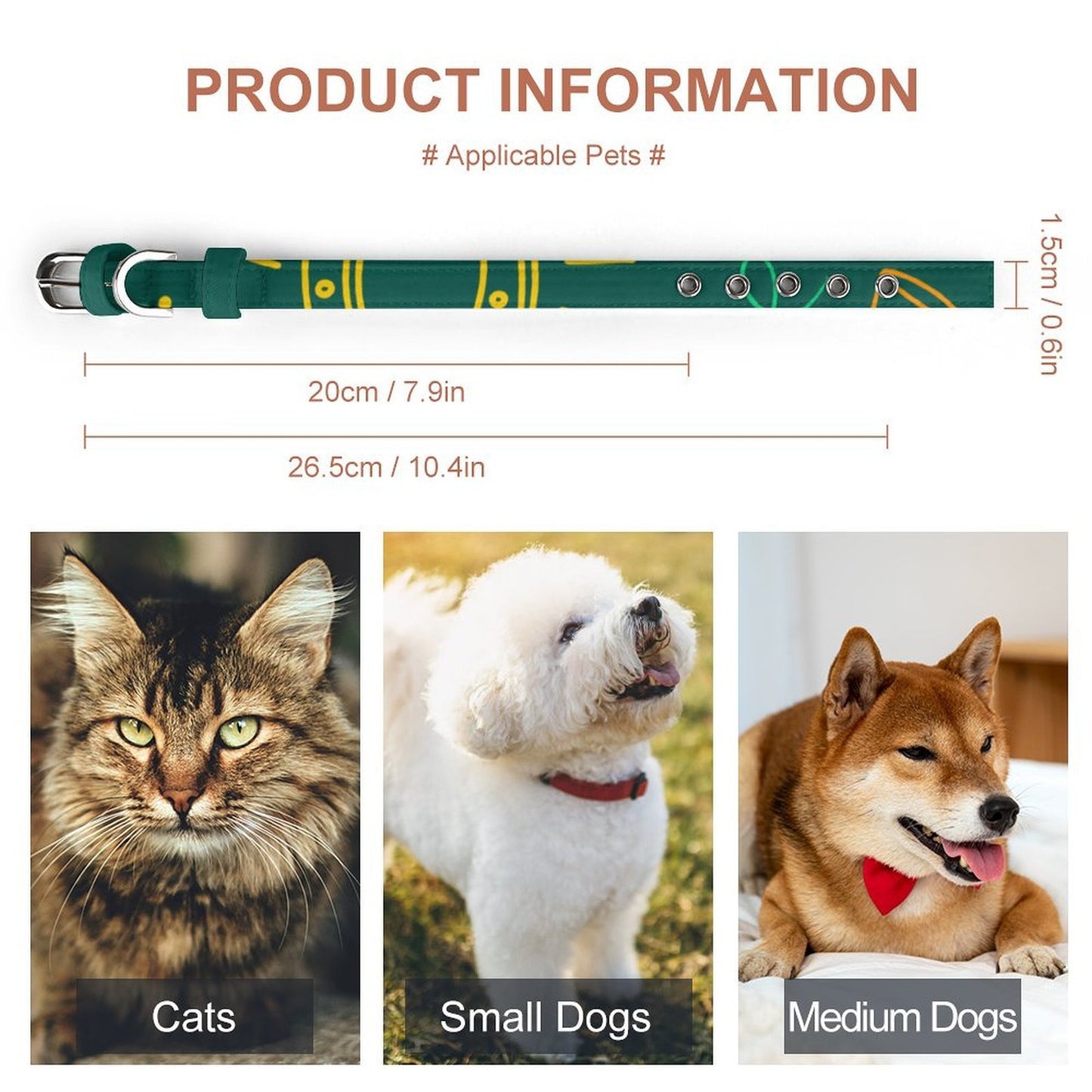 Collar Personalizado de Tela Oxford para Perros Pequeños y Cachorros