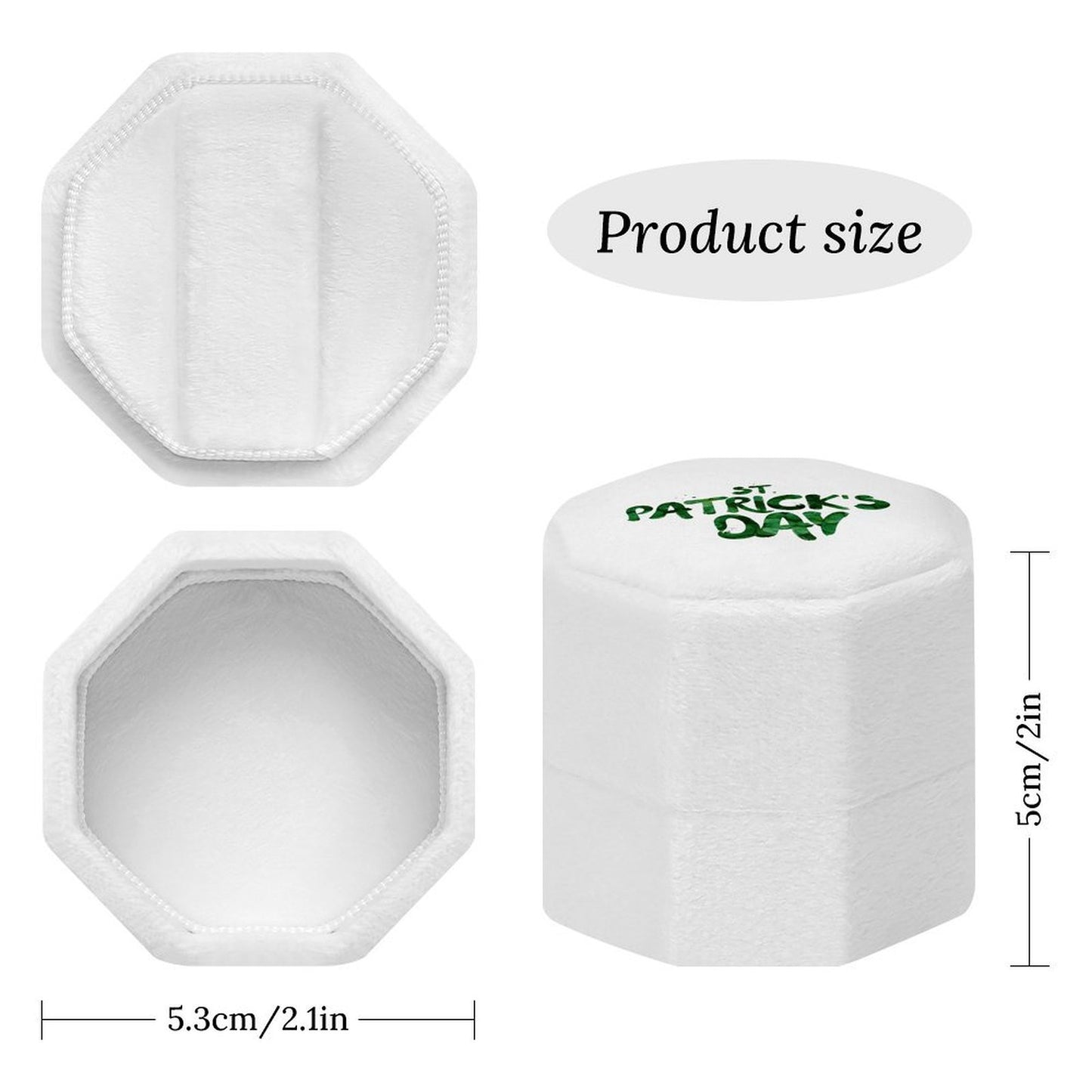 Cajita Octagonal de Terciopelo para Anillos Personalizable