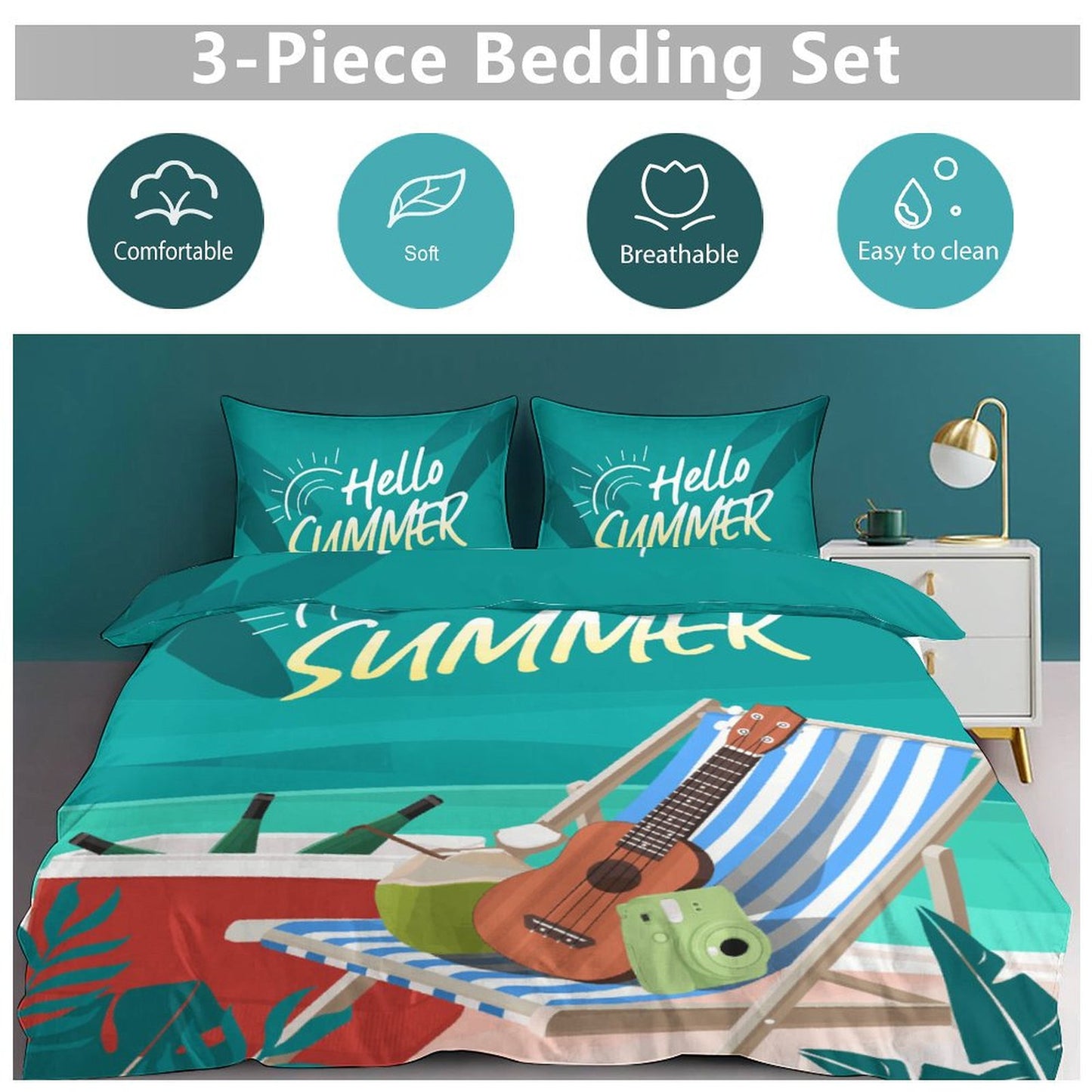 Juego de Cama 3 Piezas Personalizado | Funda Nórdica Suave y Térmica